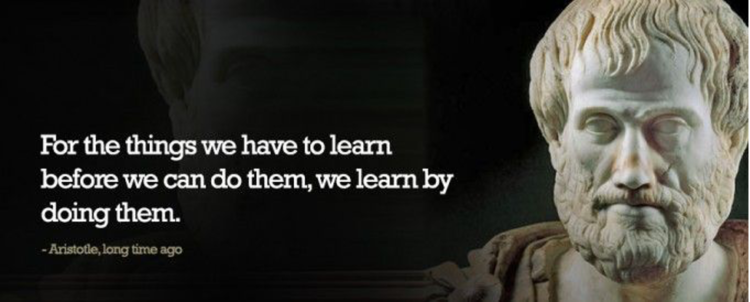 "For the things we have to learn before we can do them, we learn by doing them." -Aristotle, long time ago