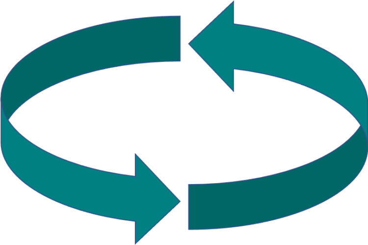 Two arrows in a loop, symbolizing consistency.