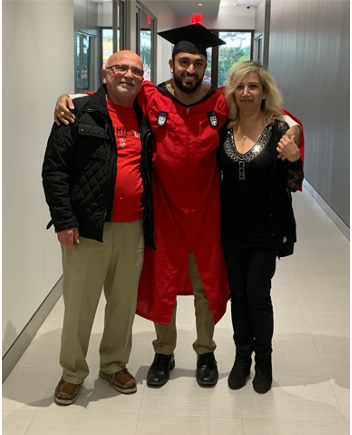 My college graduation with my Dad on the left and Mom on the right.