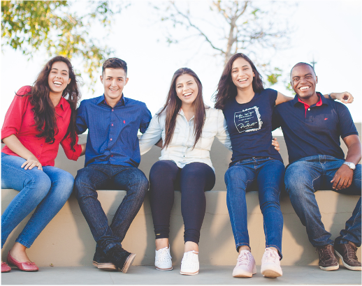 Five friends spending time together